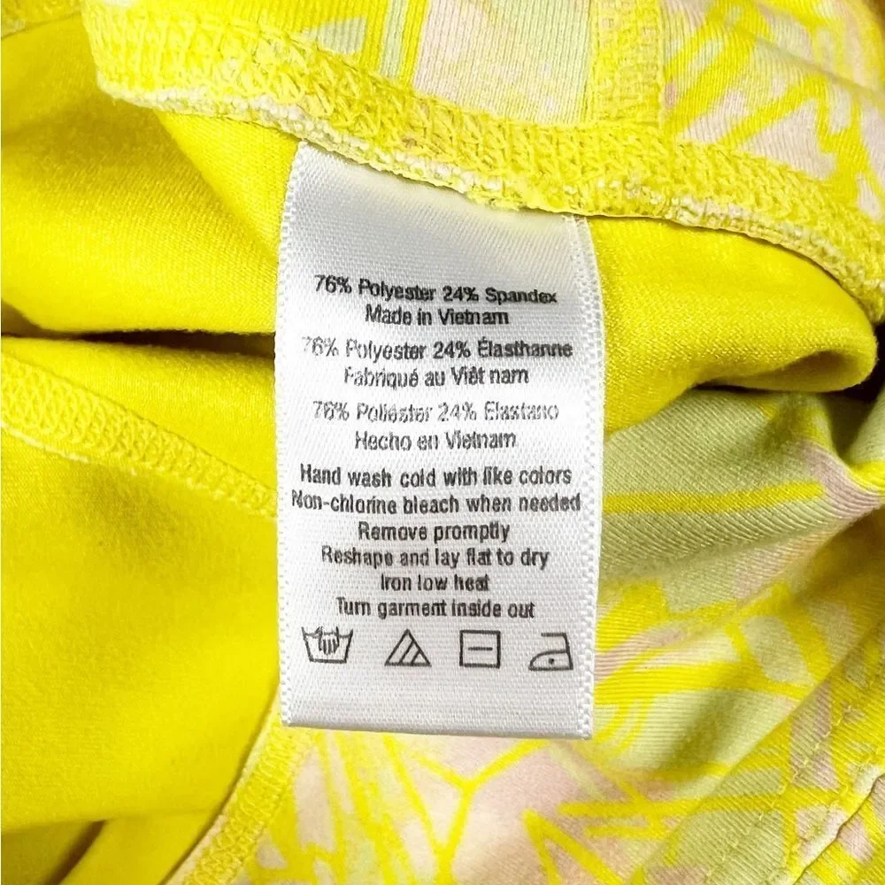 Alo Yoga Airbrush Capri Leggings Yellow Zest Indio Geometric Size XS‎